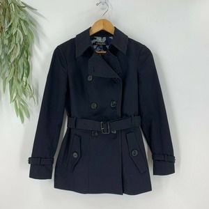 Brooks Brothers Belted Trench Jacket Size 2 Black